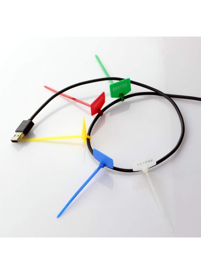 Cable Zip Tie with Tag,Wire Zip Ties with Label,100 Pcs Plastic Nylon Cable Ties,Multi Color Self-Locking Write on Tie Wraps - Image 4